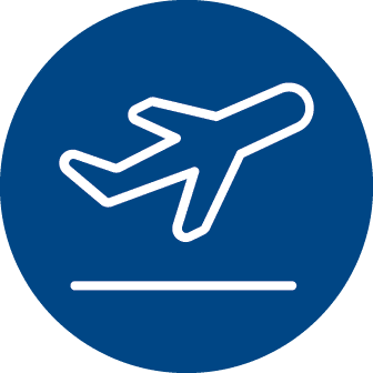 Icon depicting an aircraft taking off