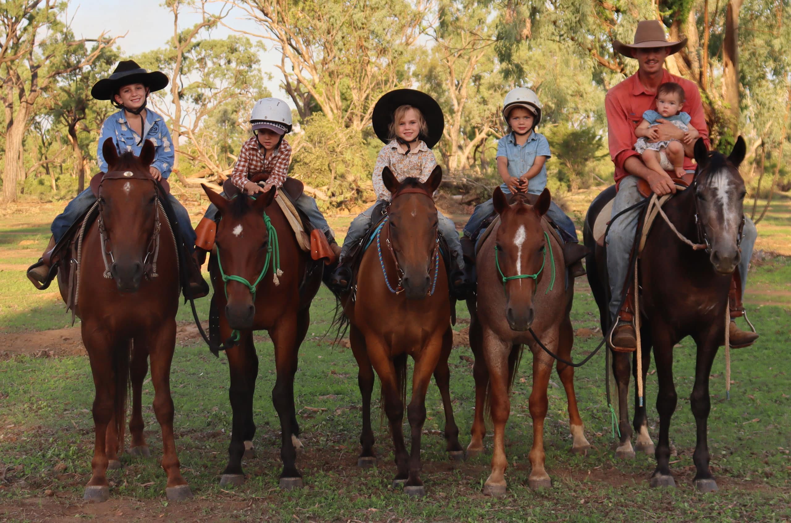 The Terrys Family all on horseback 
