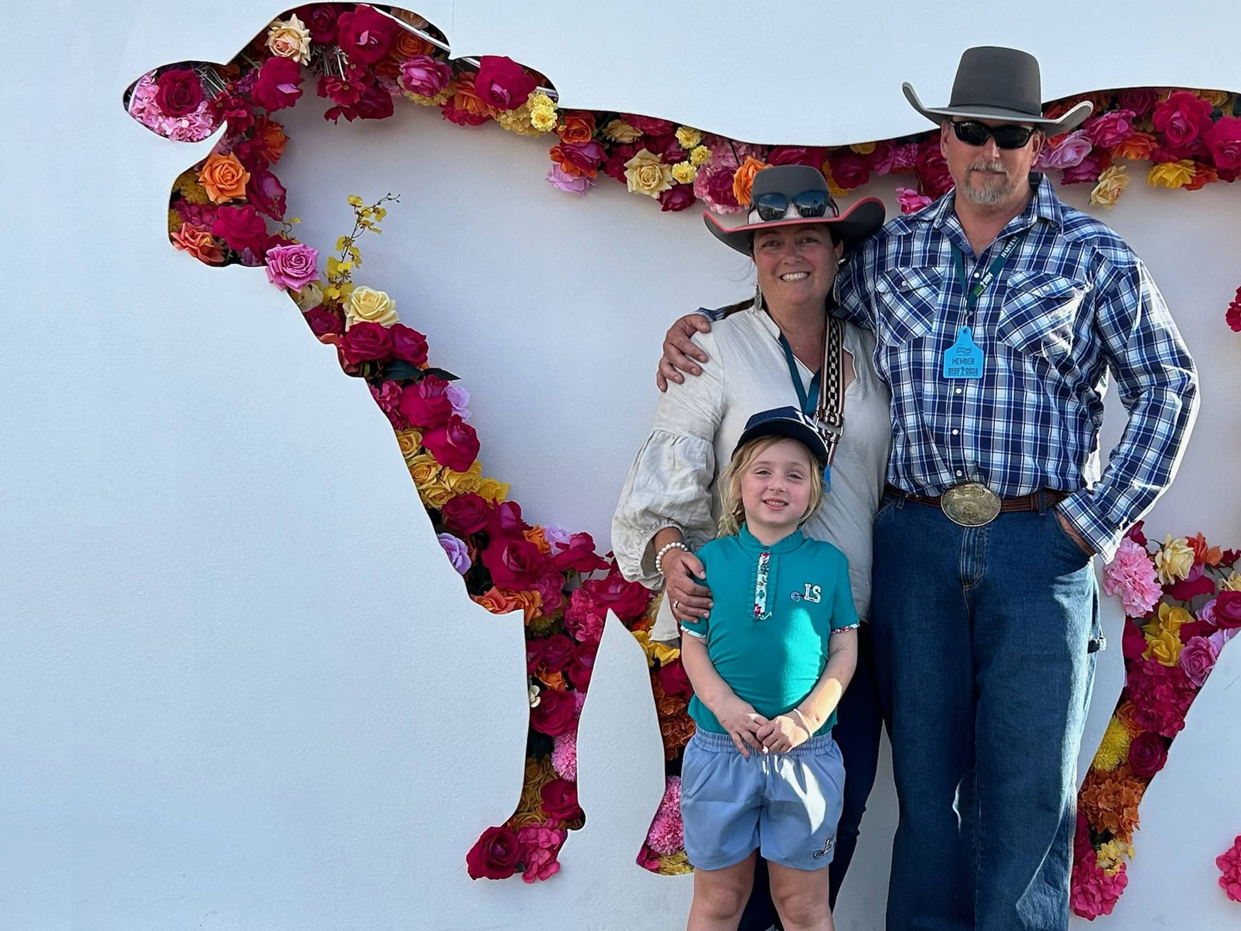 A family photo of Jo, husband and daughter Millie who were helped during a medical emergency by Royal Flying Doctor Service (Queensland  Section) and a RFDS Medical Chest