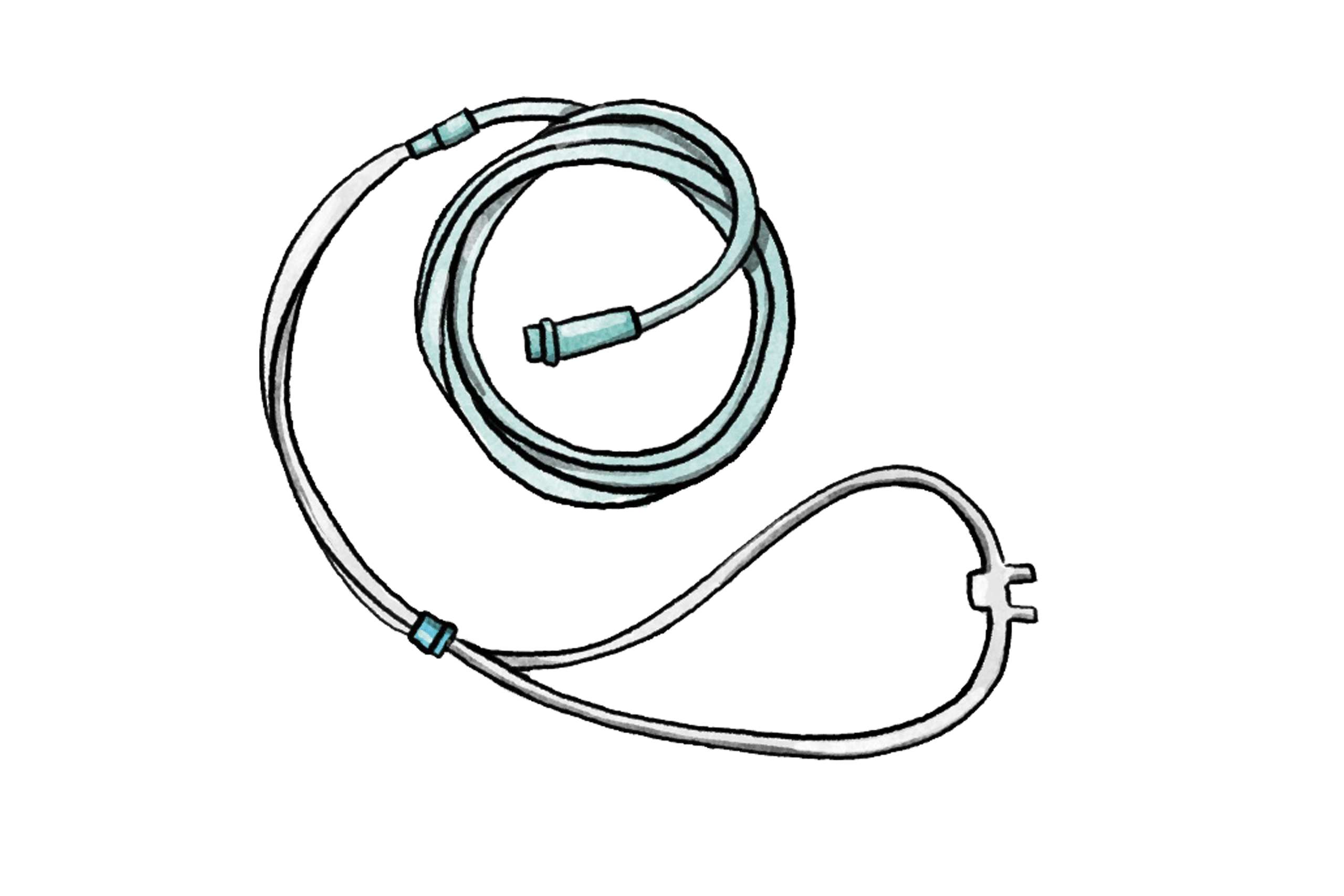 A box of 50 adult nasal cannulas used to deliver oxygen to patients experiencing breathing difficulties.
