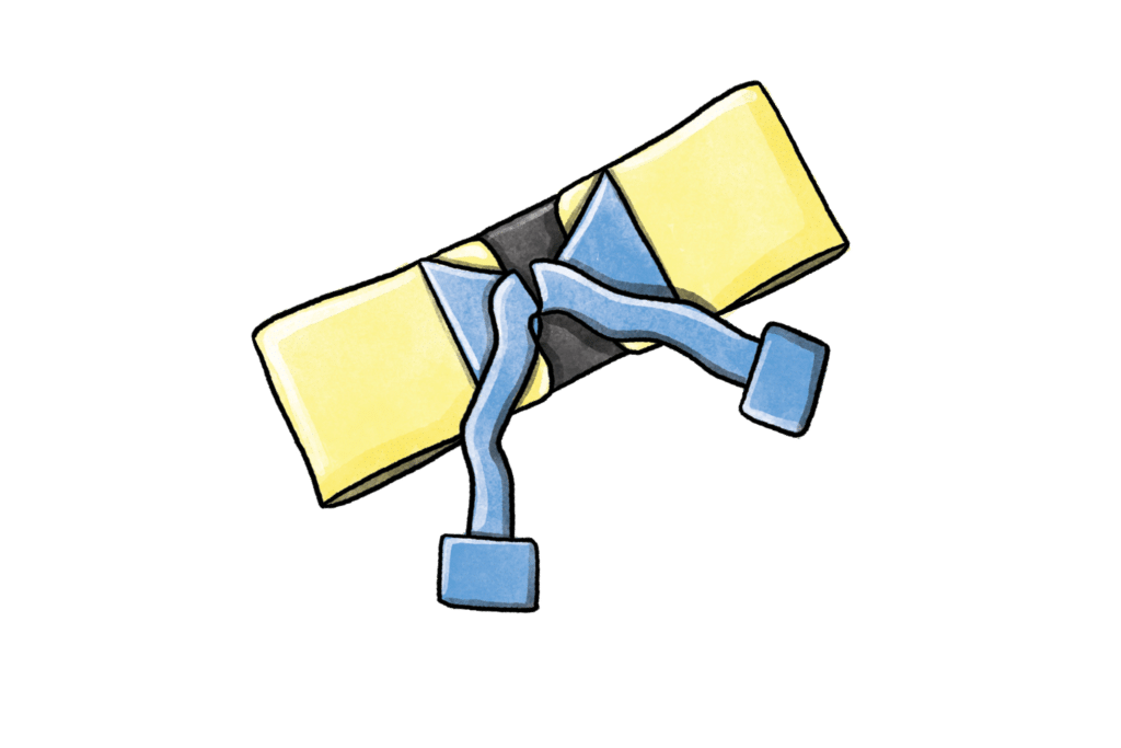 A pelvic binder used to support and immobilise the pelvis.